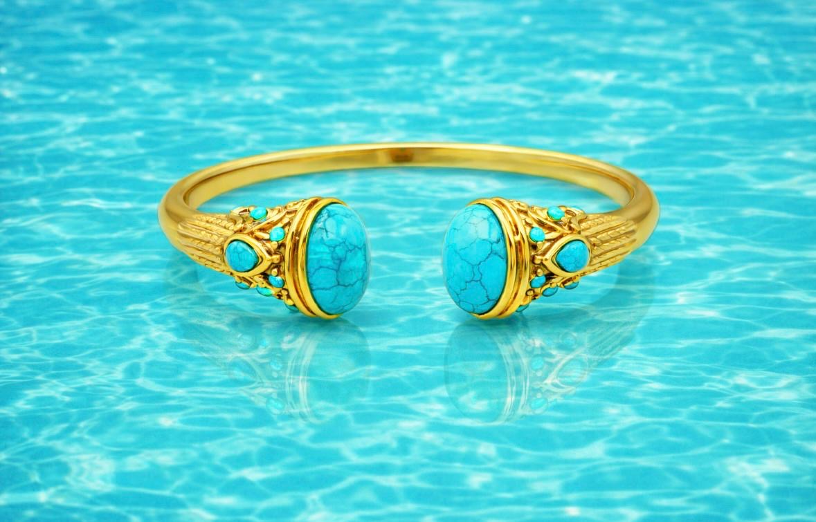 Bracelet Zinnia pierres naturelles Turquoise