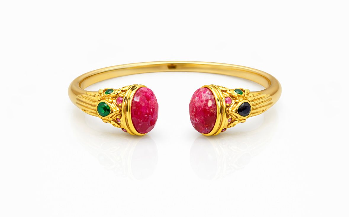 Bracelet Zinnia pierres naturelles Racine de Rubis