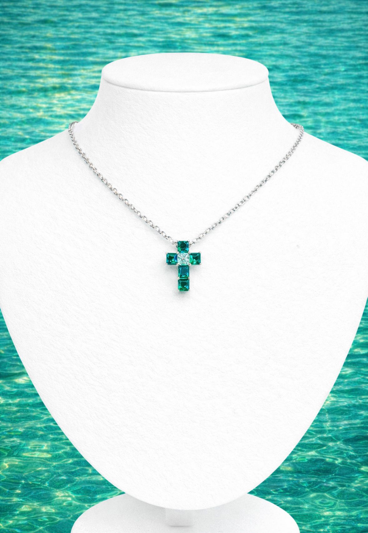 DAHLIA CROSS NECKLACE