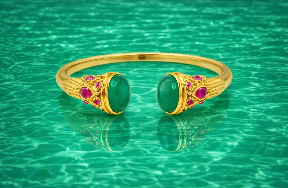 Bracelet Zinnia pierres naturelles Onyx verte