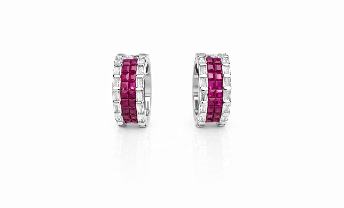 Boucles d'oreilles Pivoine baguettes