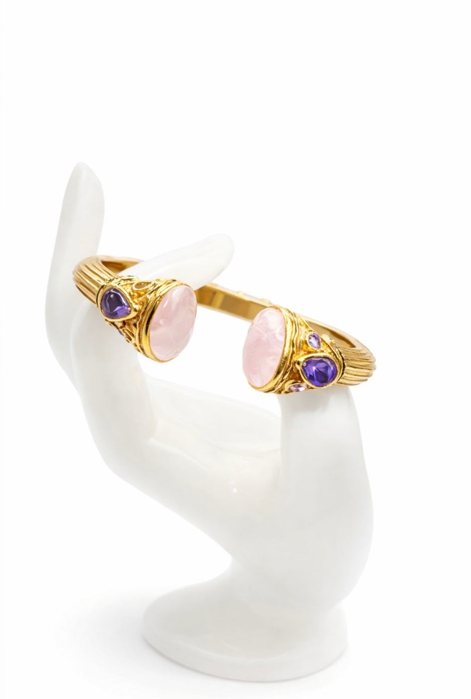 ZINNIA NATURAL STONE BRACELET ROSE QUARTZ