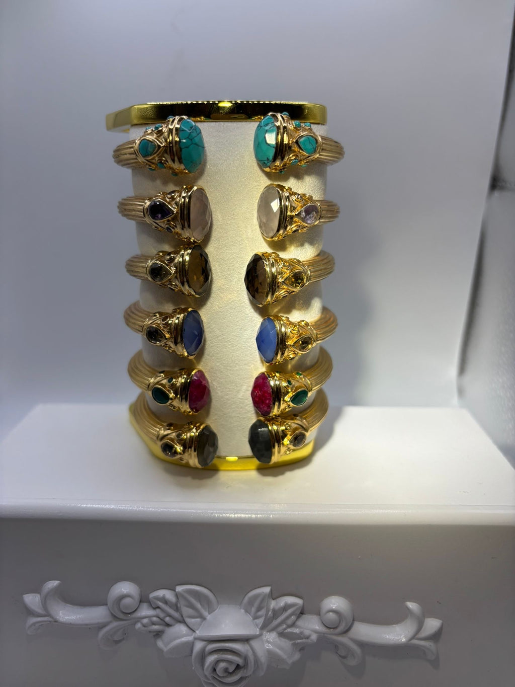 Bracelet Zinnia pierres naturelles Quartz bleu