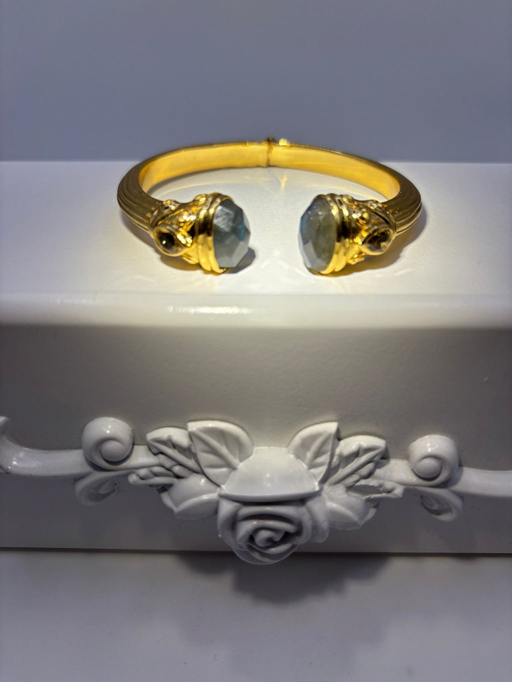 Bracelet Zinnia pierres naturelles Quartz bleu