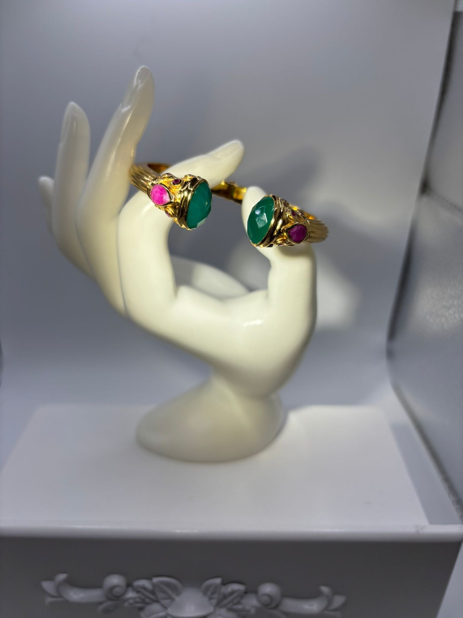 Bracelet Zinnia pierres naturelles Onyx verte