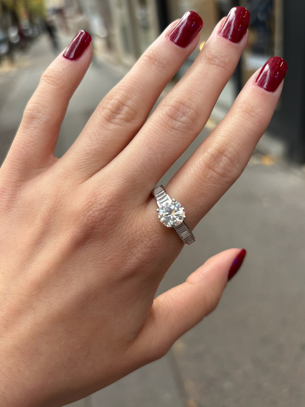 Bague Solitaire Baguette