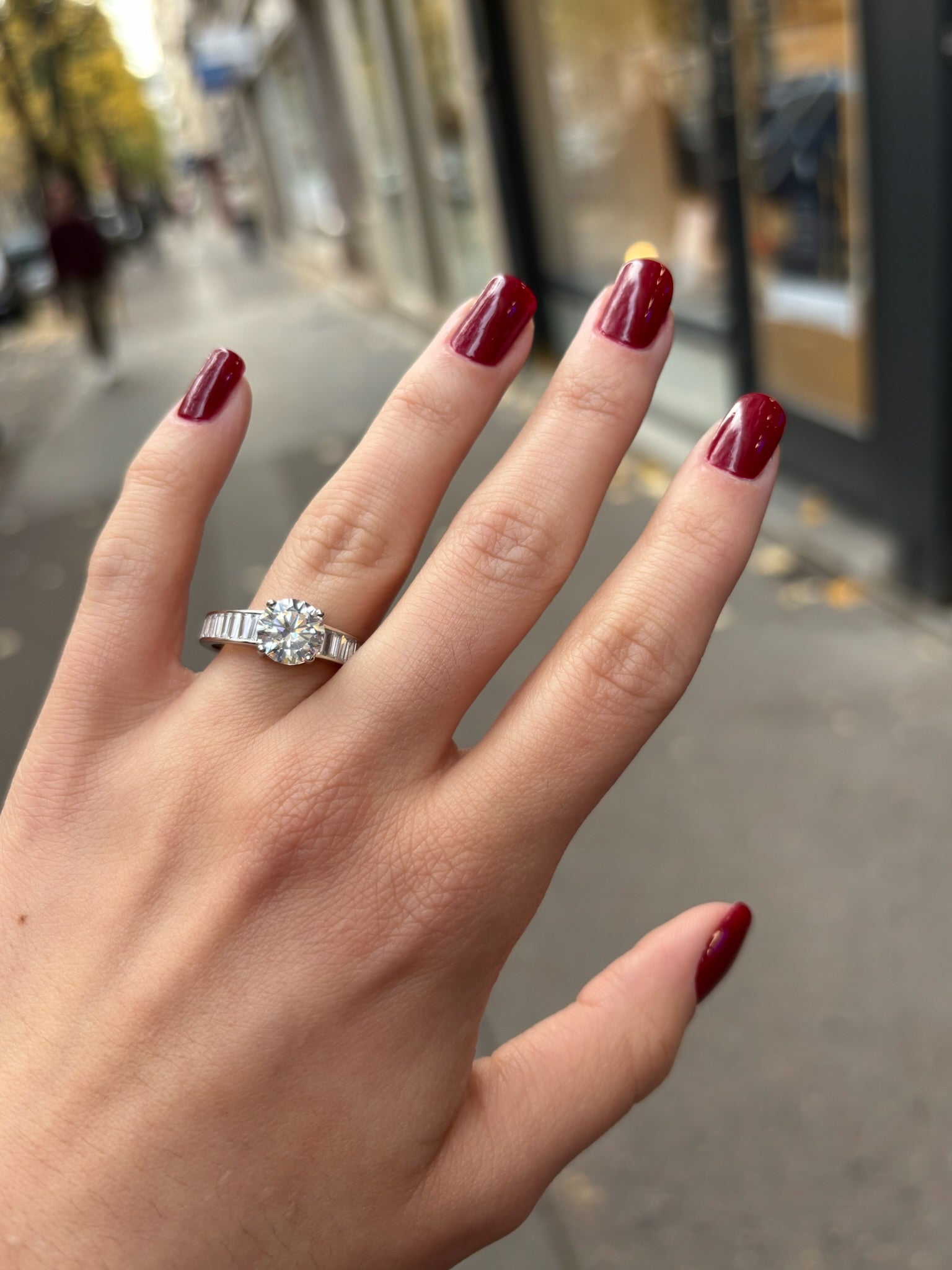 Bague Solitaire Baguette