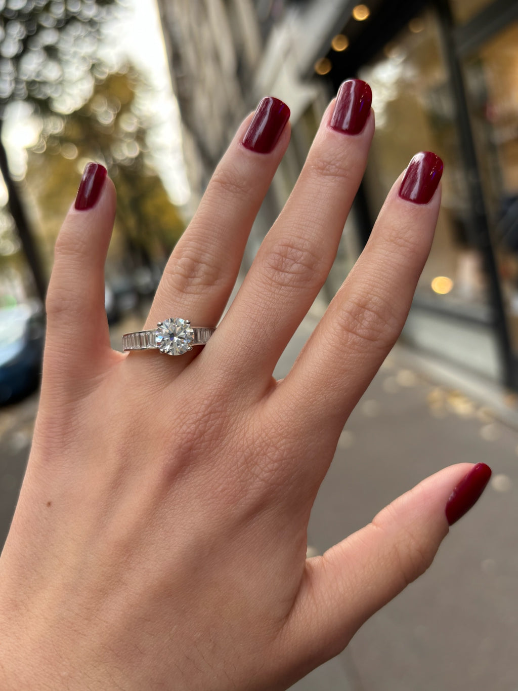 Bague Solitaire Baguette