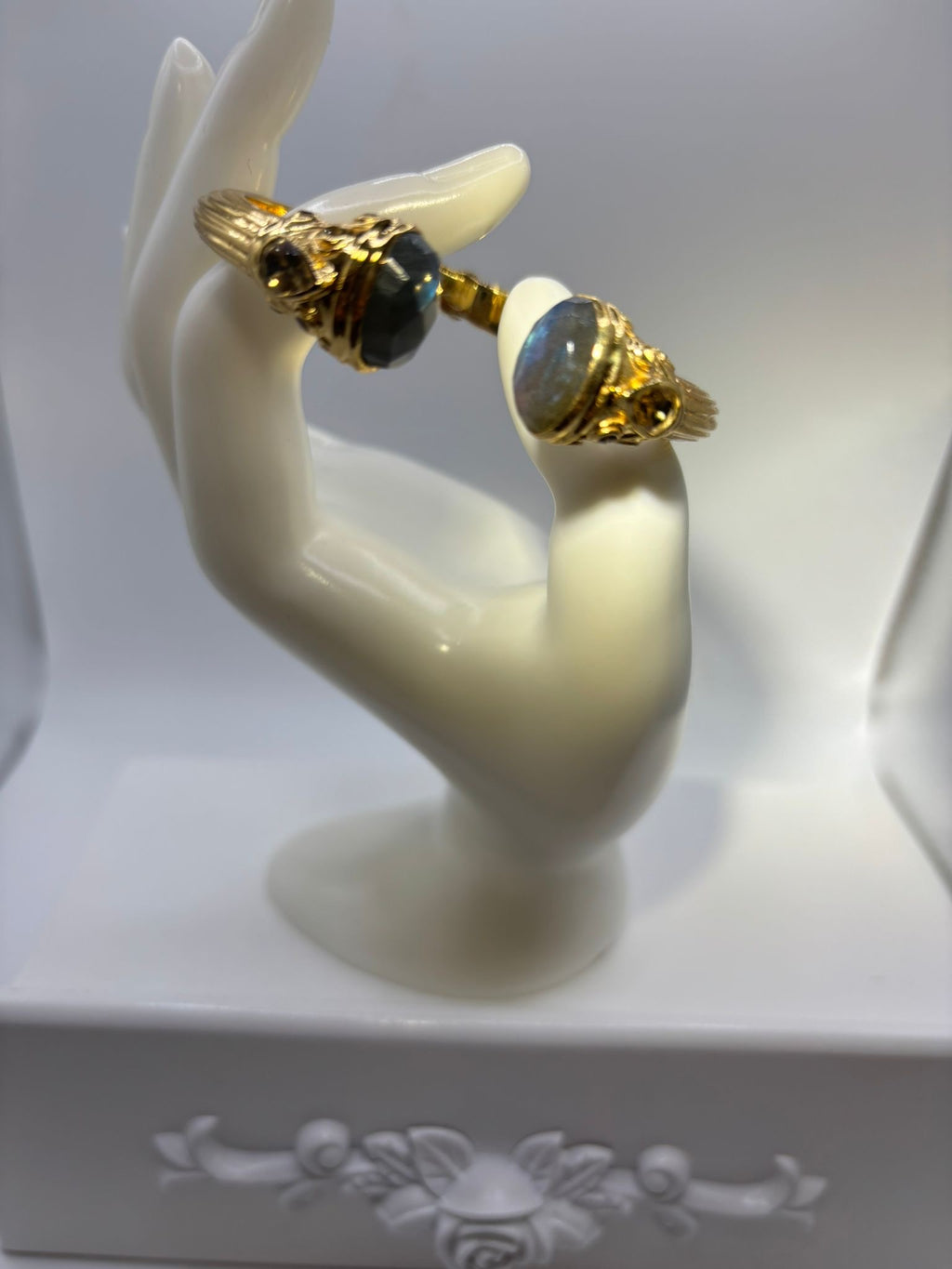 Bracelet Zinnia pierres naturelles Quartz bleu