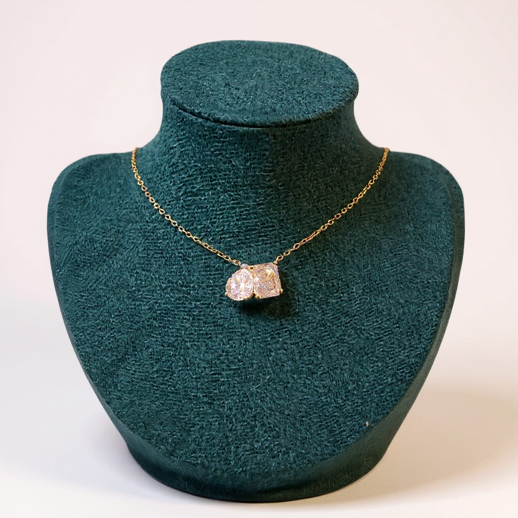 Collier Toi et moi Poire Carrée