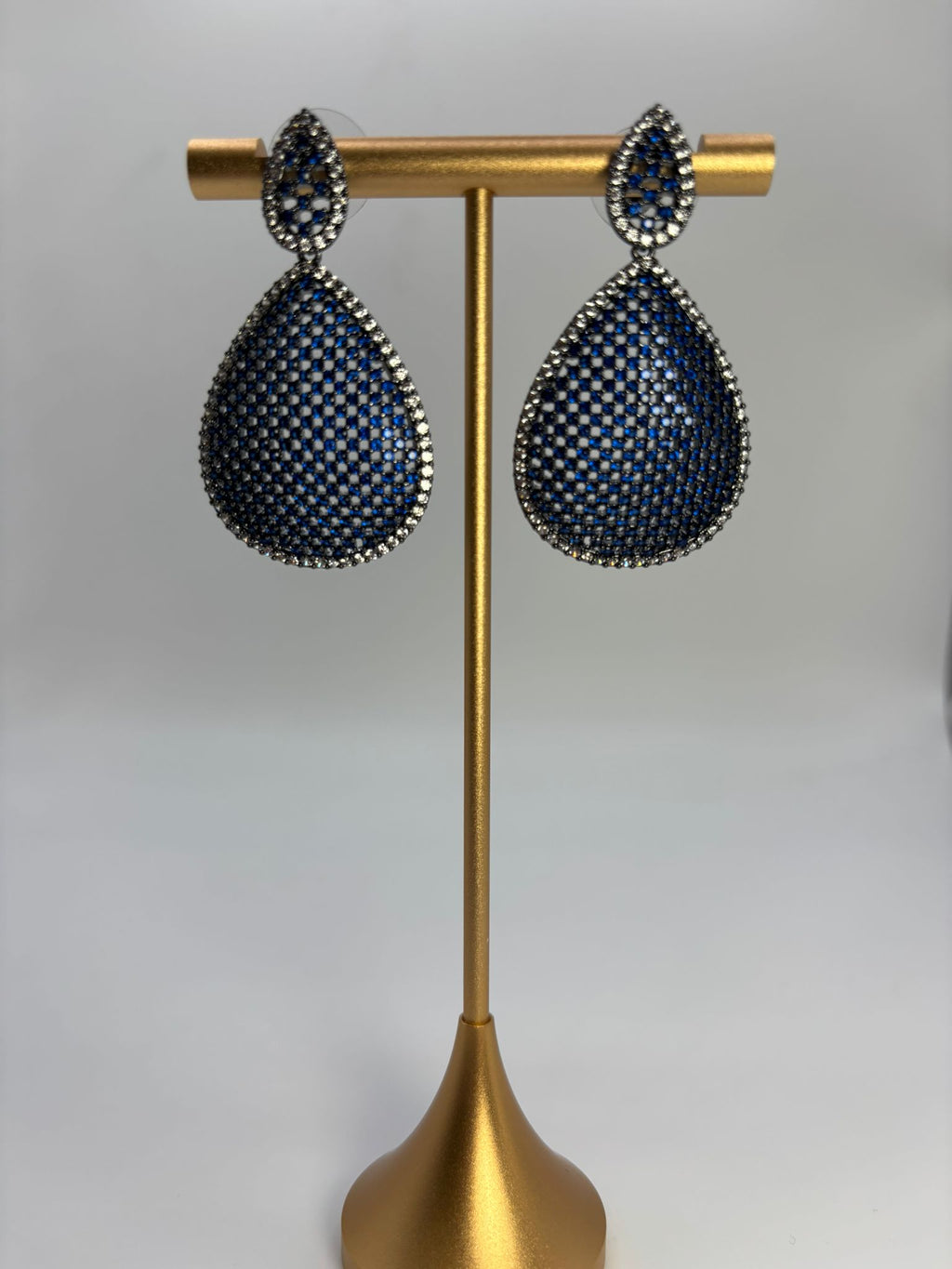 Boucle doreille Narcisses bleue