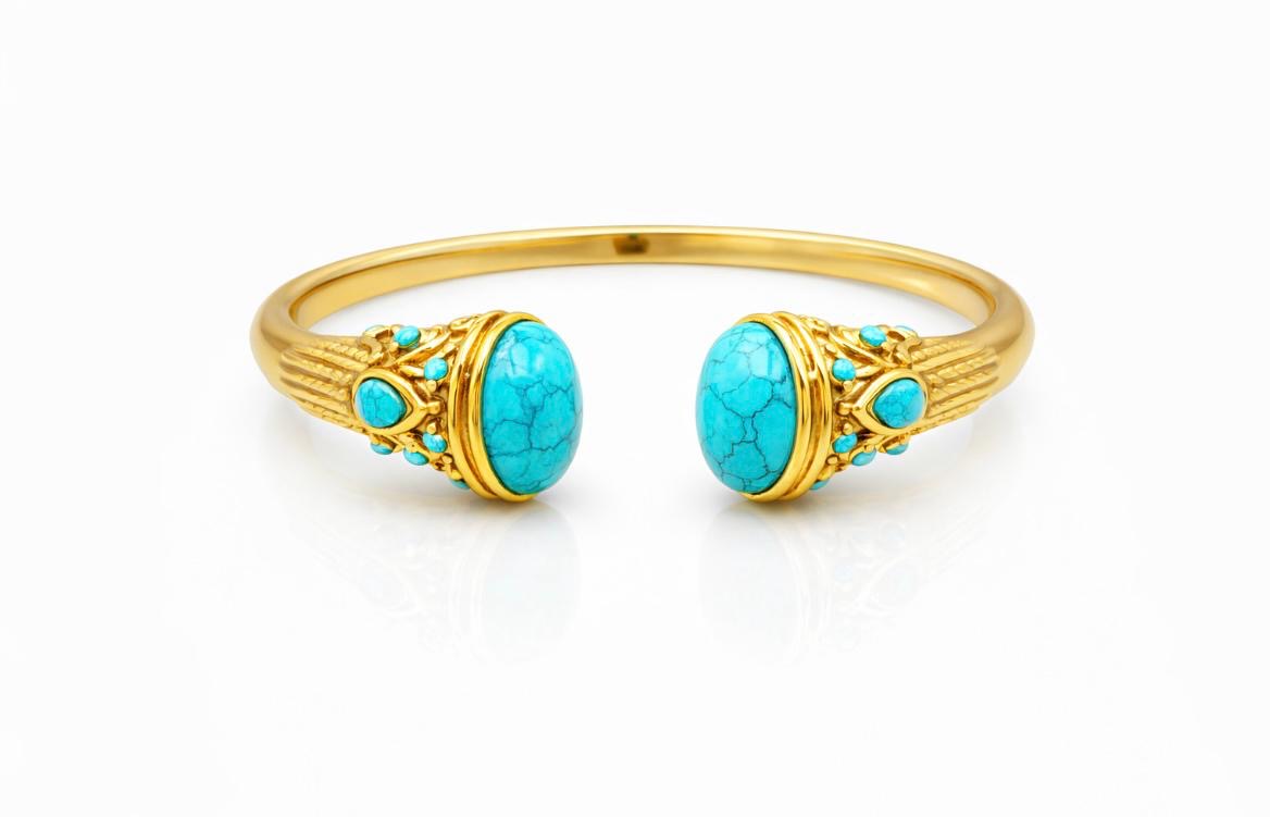 Bracelet Zinnia pierres naturelles Turquoise