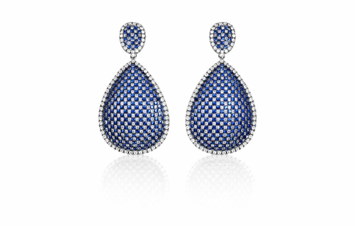 Boucle doreille Narcisses bleue