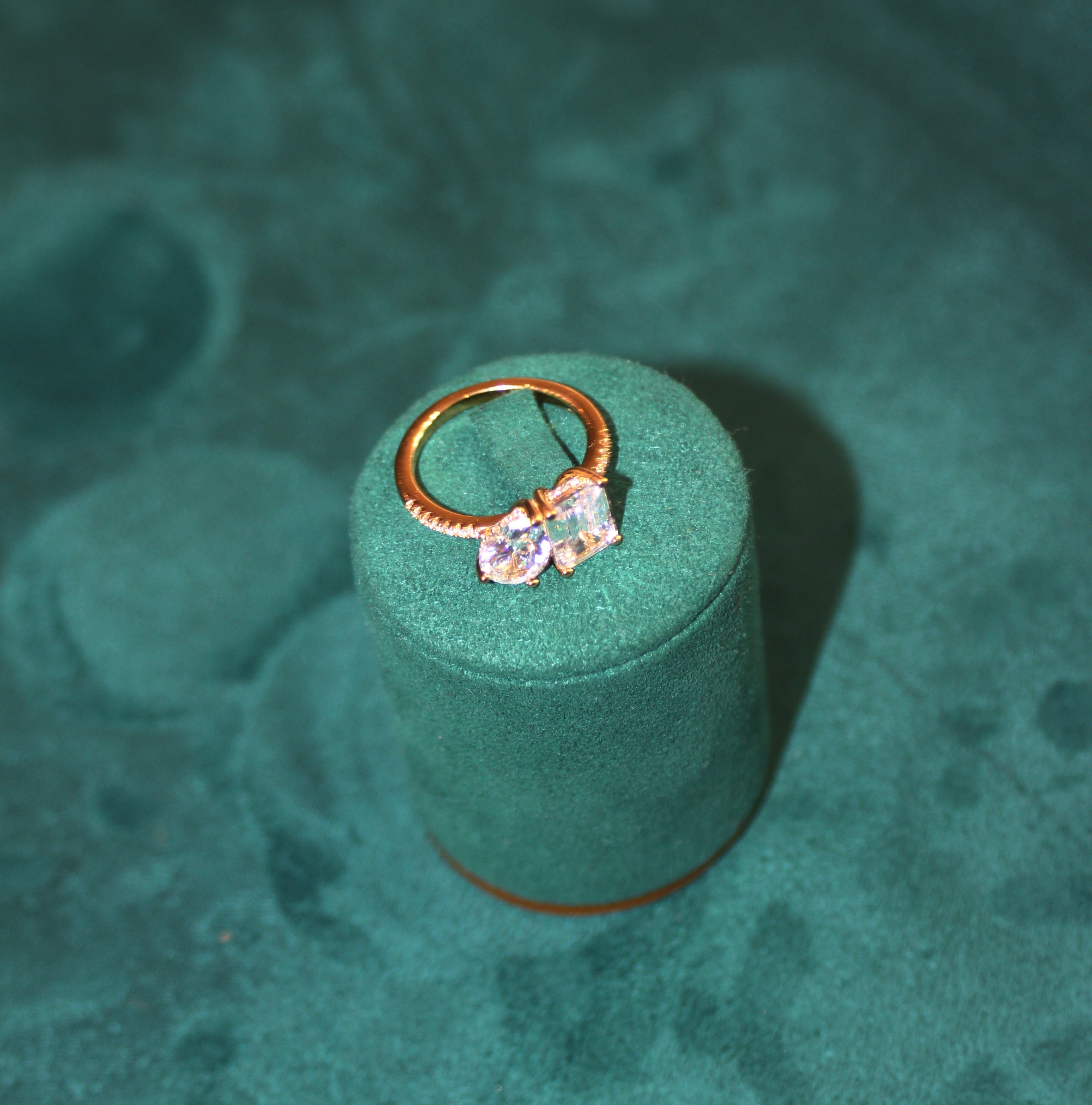 Bague Hortensia double solitaire carré/poire