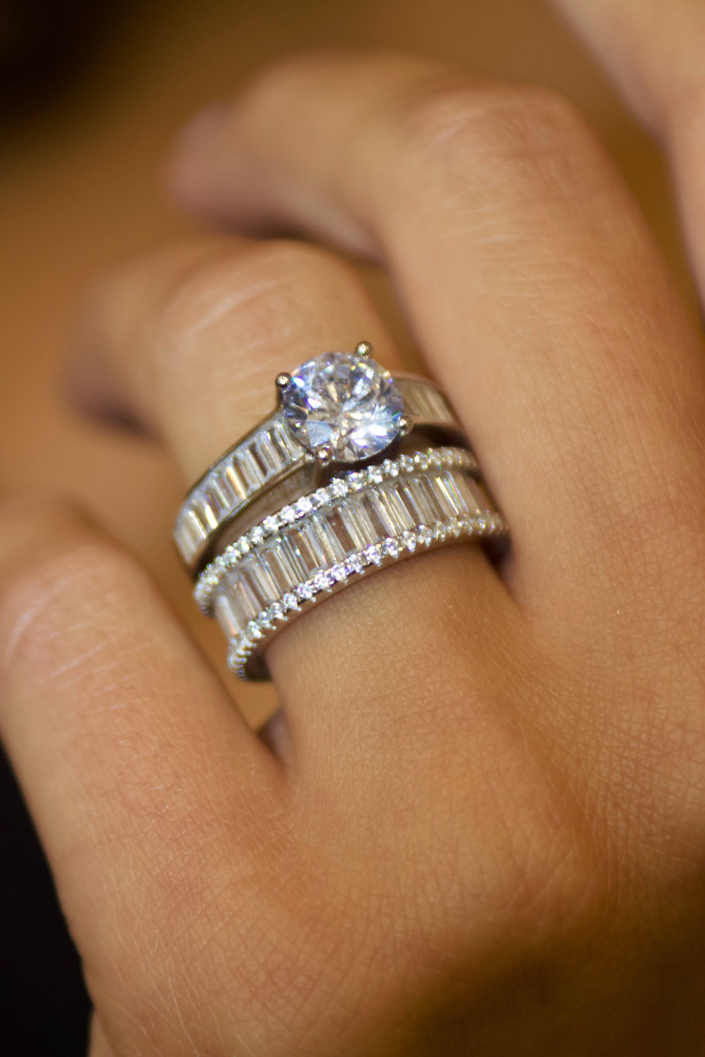 Bague Freesia alliance baguettes