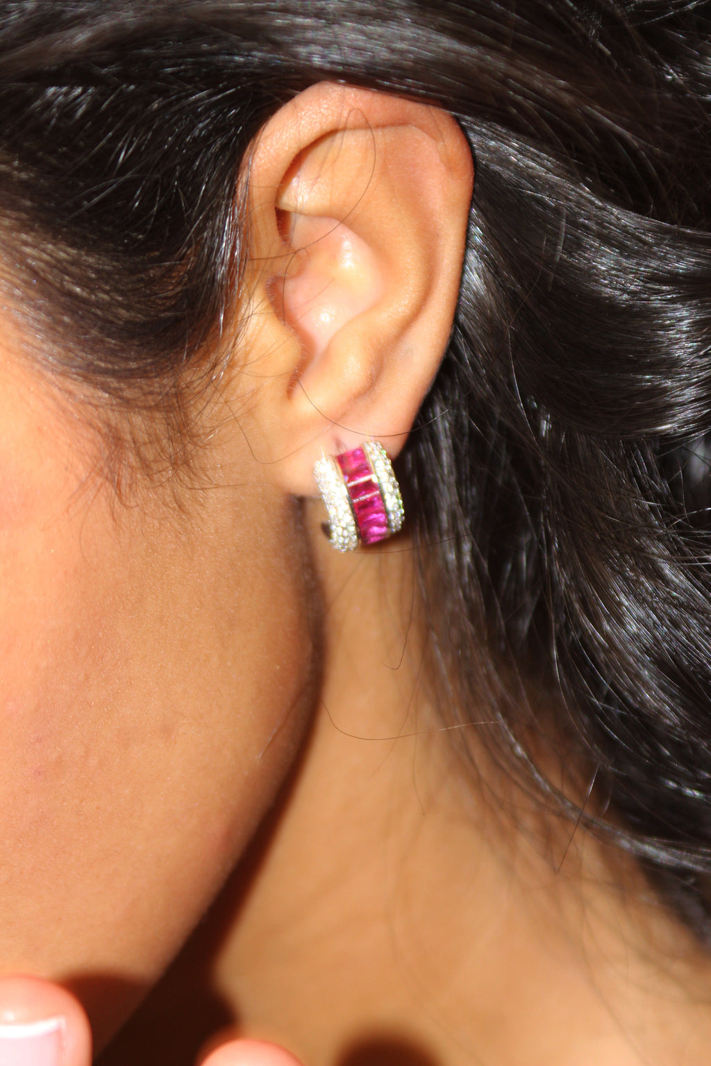 Boucles d'oreilles Pivoine baguettes