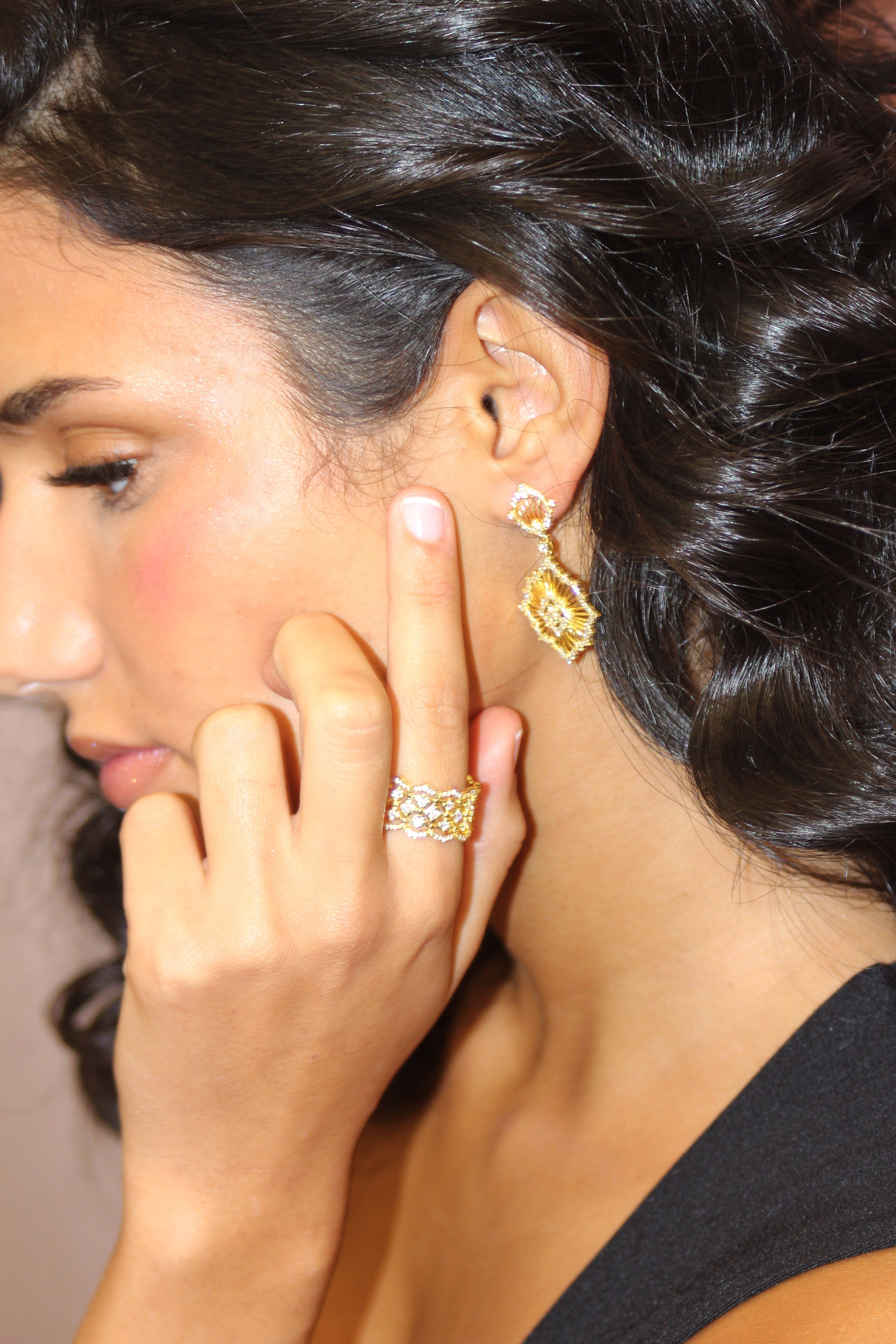 Boucles d'oreilles Glycine dentelles